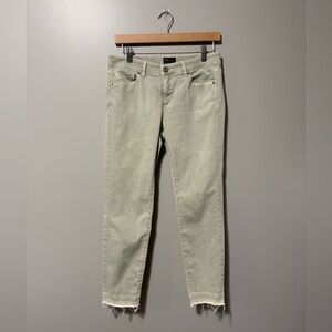 Raffaello Rossi Jane Slim Crop Green Faded Wash Jeans